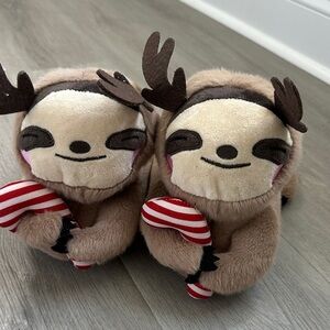 Aerie Brown Sloth Plush Slippers